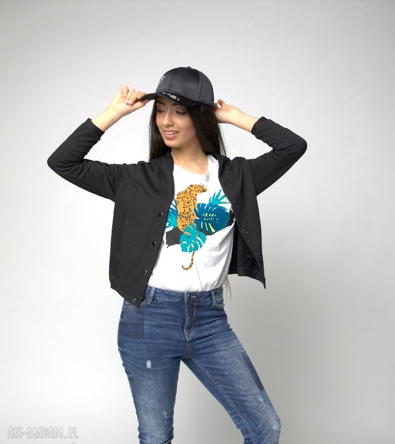 Bomberka lekka kurtka czarna dzianina narzutka eko marynarka jest