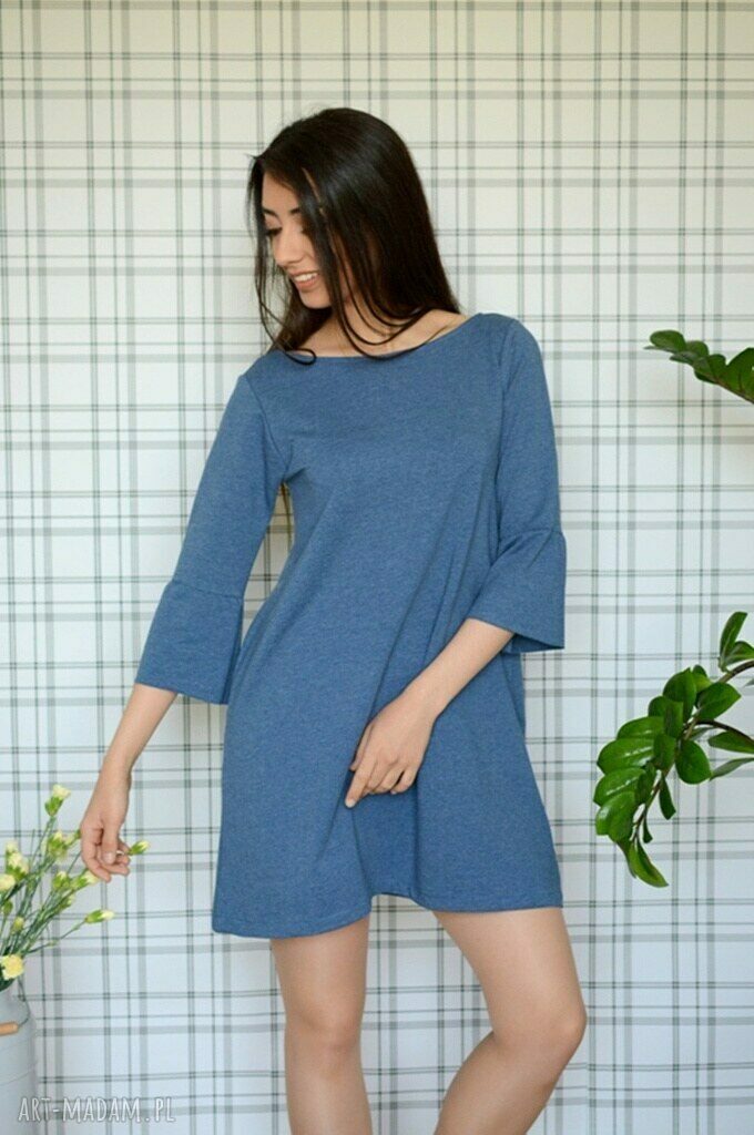 Sukienka hippi S/M L/XL jeansowa (eko)