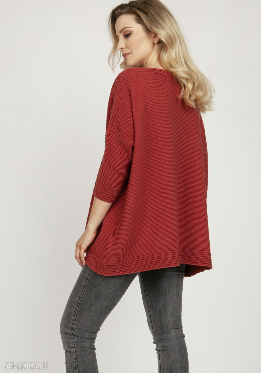 Dzianinowa bluza SWE221 Marsala - bawełna 100% MKM