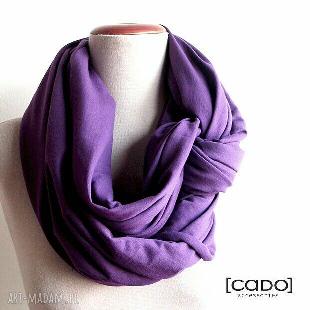 Dzianinowy Komin Tuba Szal - VIOLET (pasek)