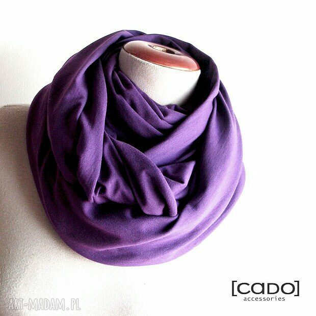 Dzianinowy Komin Tuba Szal - VIOLET (pasek)