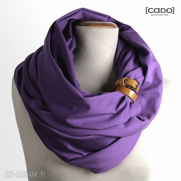 Dzianinowy Komin Tuba Szal - VIOLET (pasek)