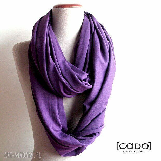 Dzianinowy Komin Tuba Szal - VIOLET (pasek)