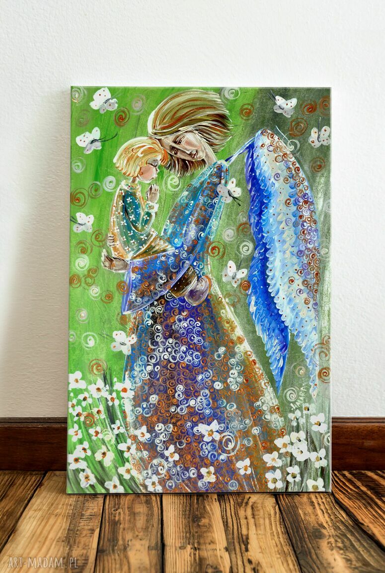 Dziecięca modlitwa - obraz giclee z aniołem dla dziecka