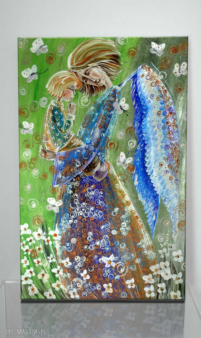 Dziecięca modlitwa - obraz giclee z aniołem dla dziecka