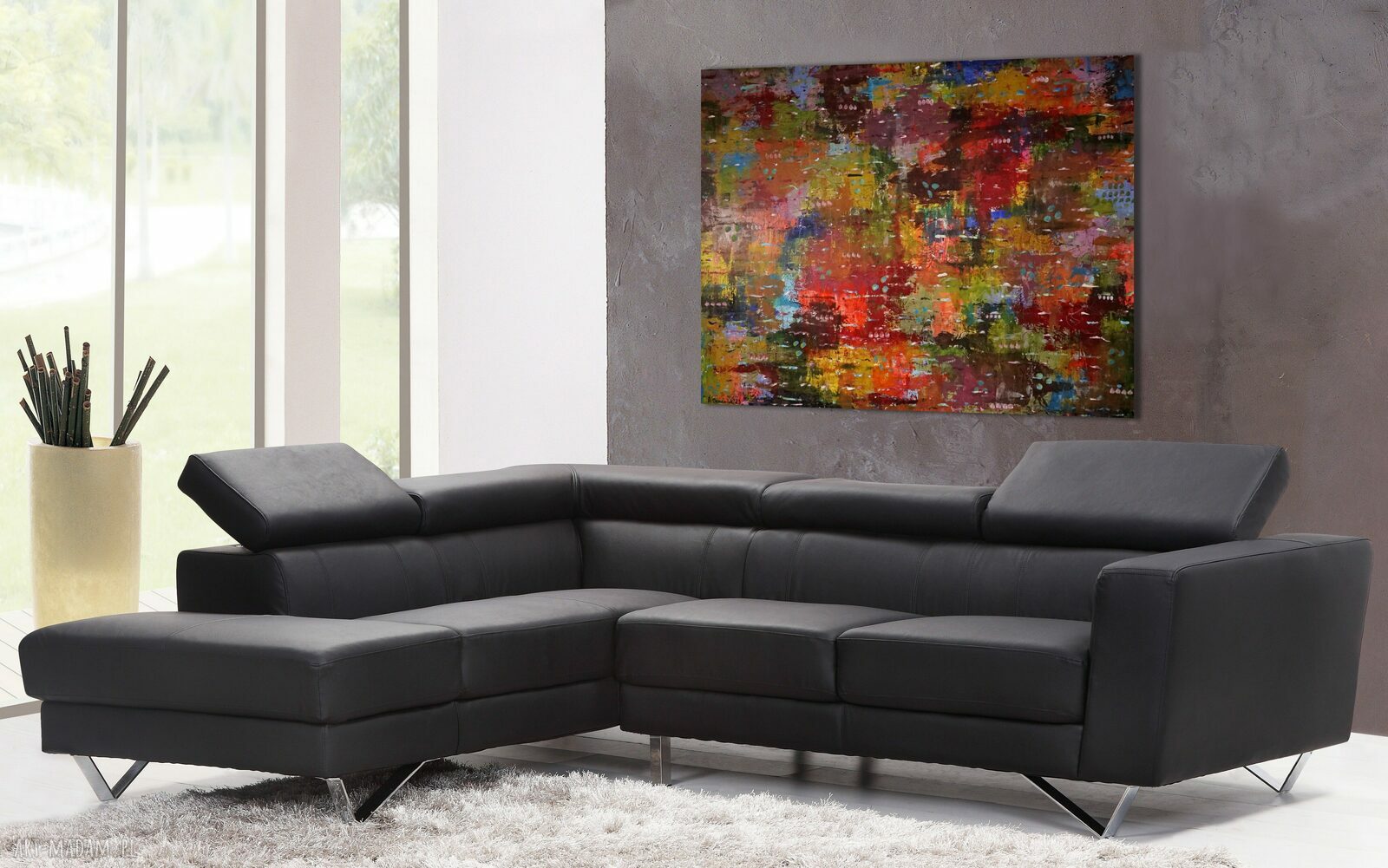 Dzieje się! ręcznie malowany obraz abstrakcyjny 100x130 cm na płótnie