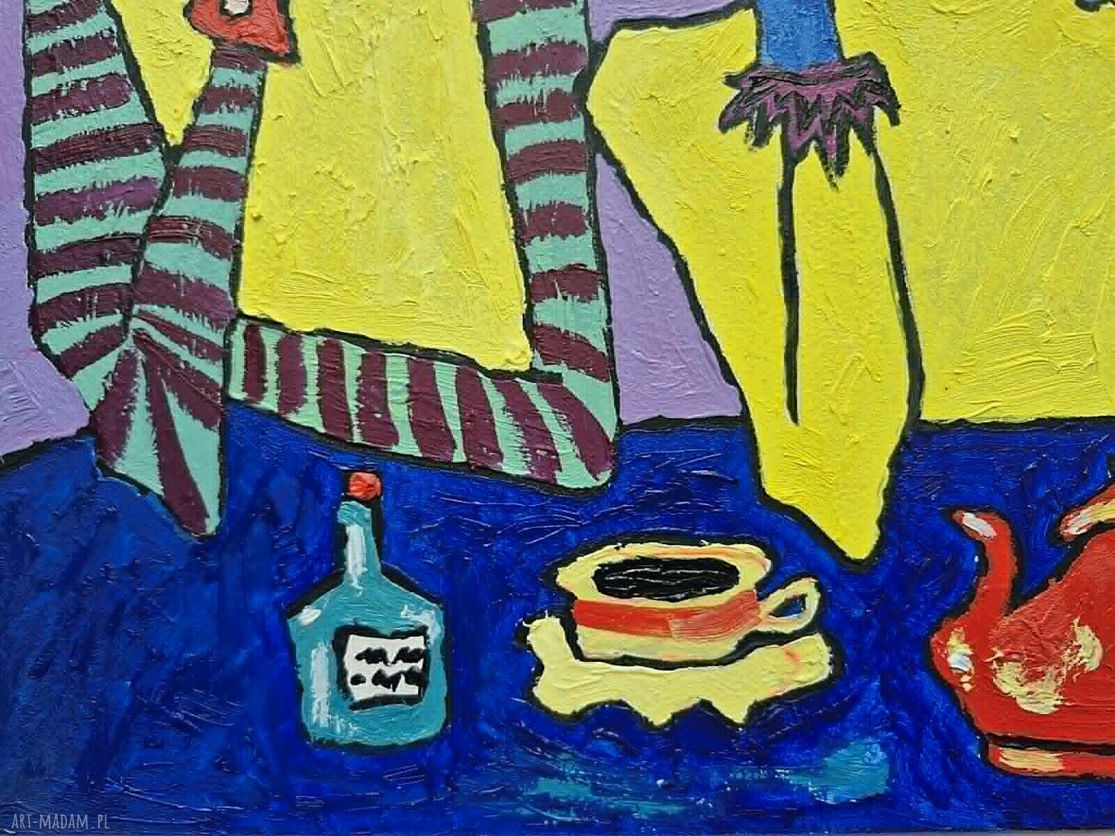 Obraz olejny „Osobliwe Towarzystwo” karykatura kobiet, 30 x 42 cm (edycja limitowana)