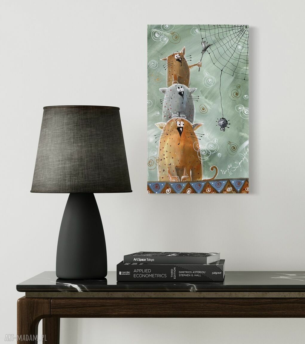 Dzień sprzątania. Giclee - obraz na płótnie Canvas z kotami