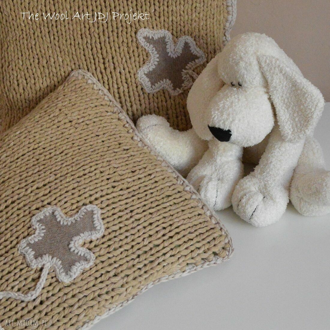 poduszki: dziergana poszewka HandMade