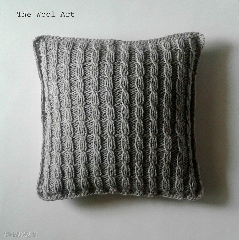 poduszki: dziergana poszewka Ręcznie robione