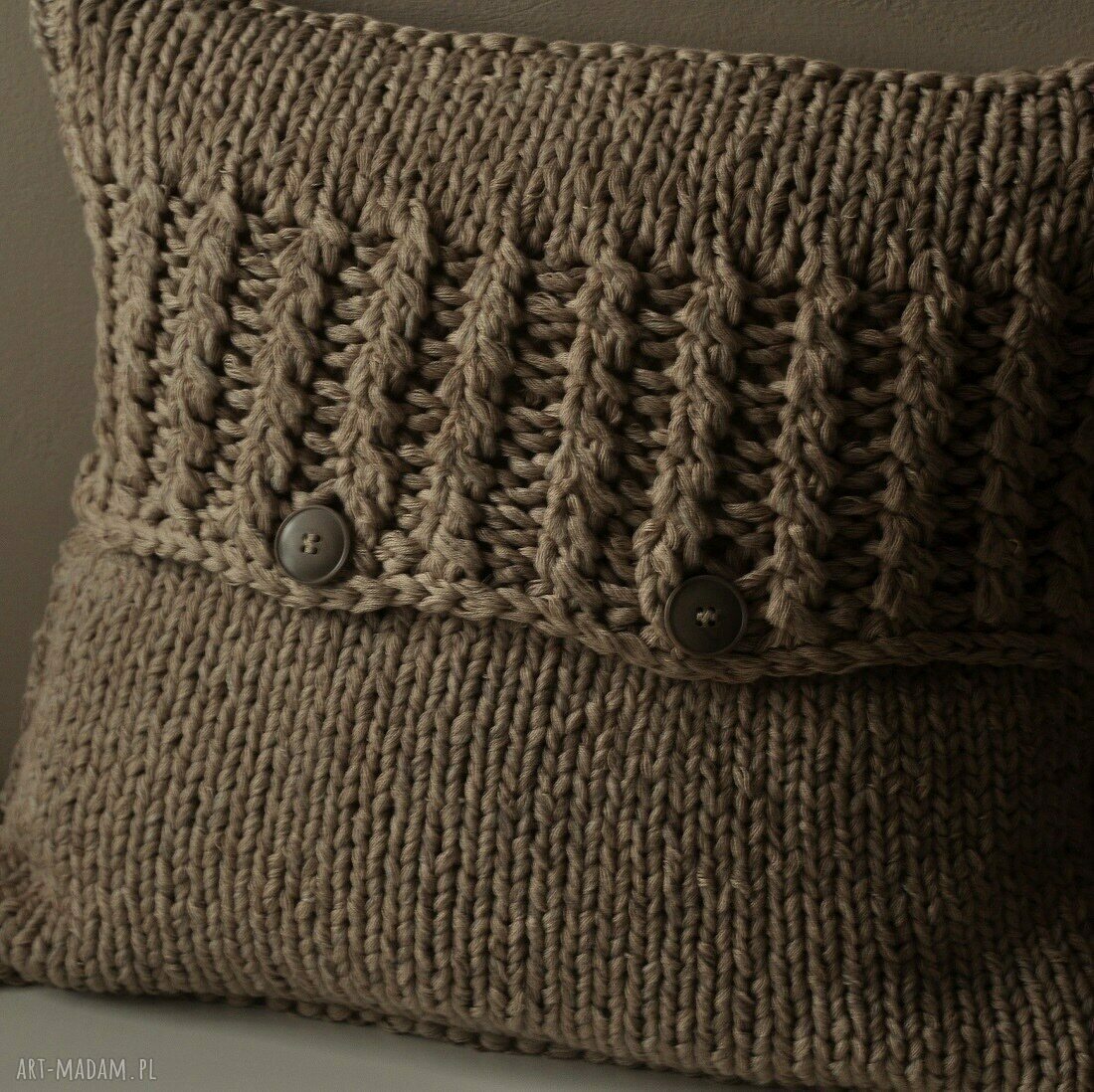 poduszki: dziergana poszewka na poduszkę ręcznie wykonane