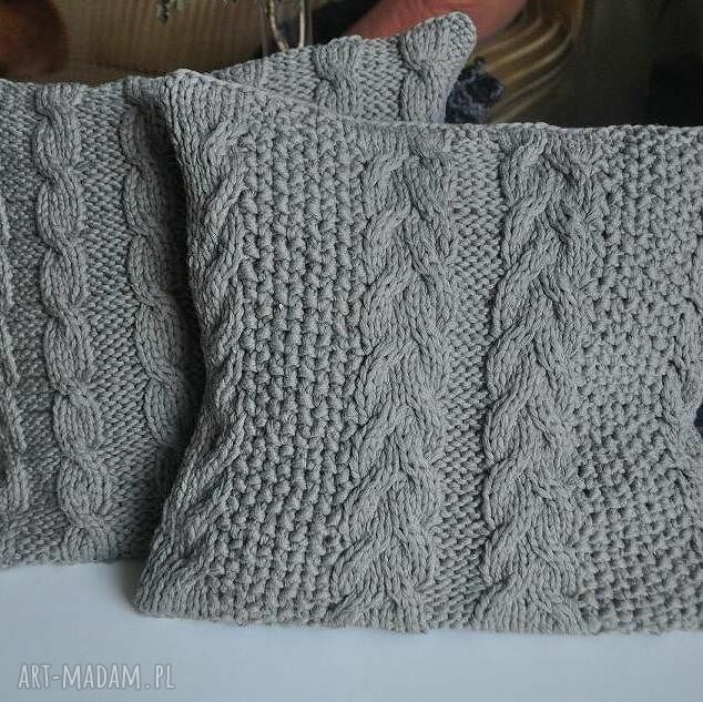 poduszki: dziergana poszewka na poduszkę Ręcznie robione