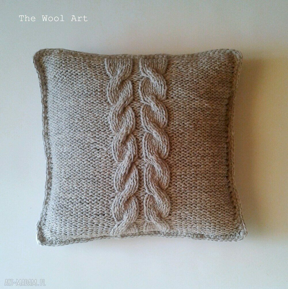 poduszki: dziergana poszewka handmade
