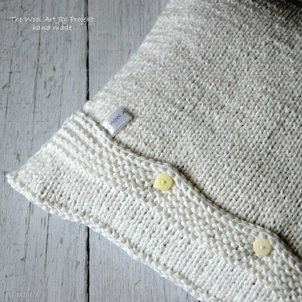 poduszki: dziergana poszewka Handmade