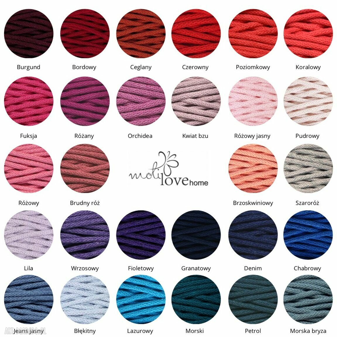 Dywan dziergany z podwójnego sznurka DOUBLE ROUND BRAID - okrągły