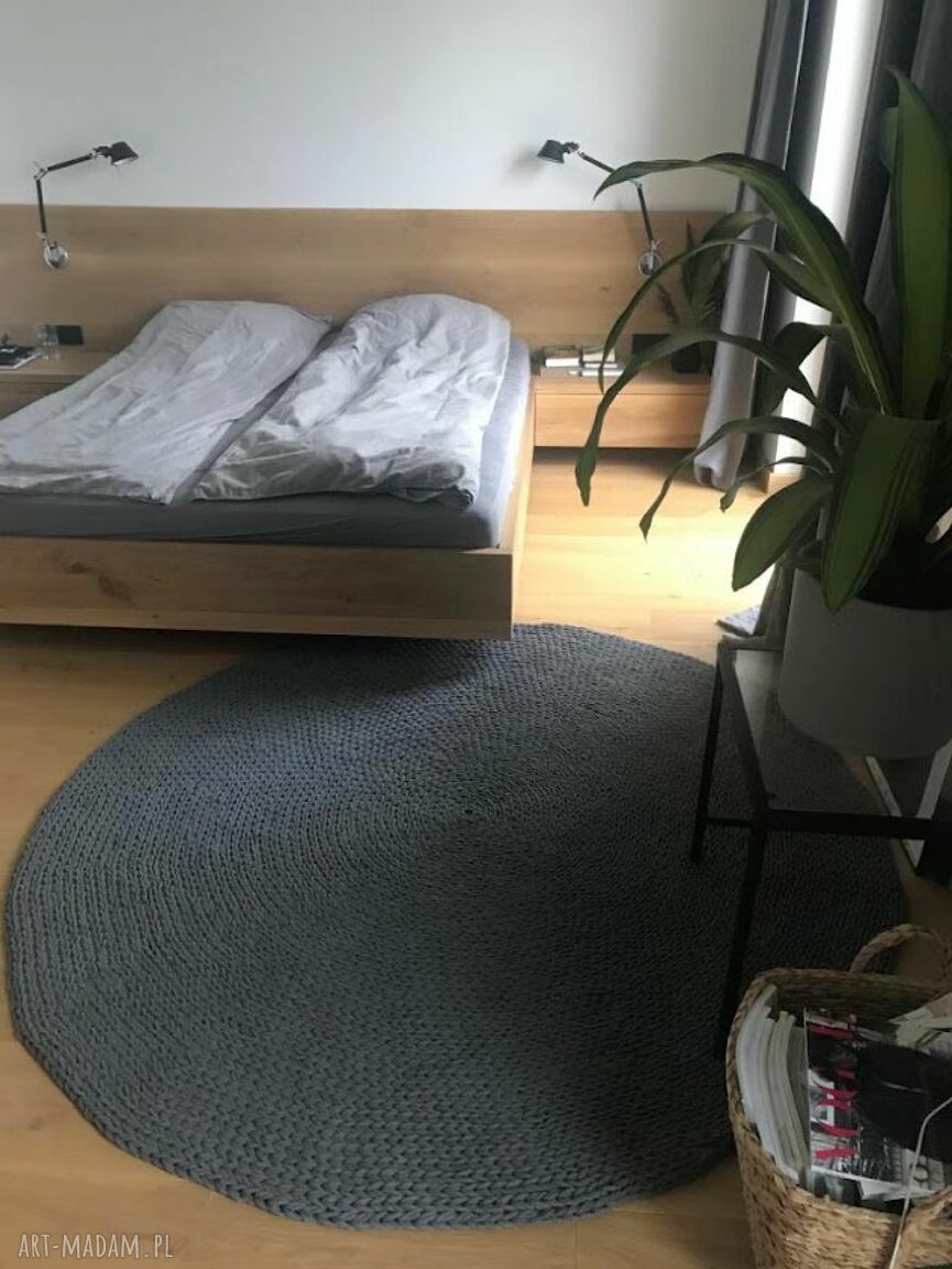 Dywan dziergany z podwójnego sznurka DOUBLE ROUND BRAID - okrągły