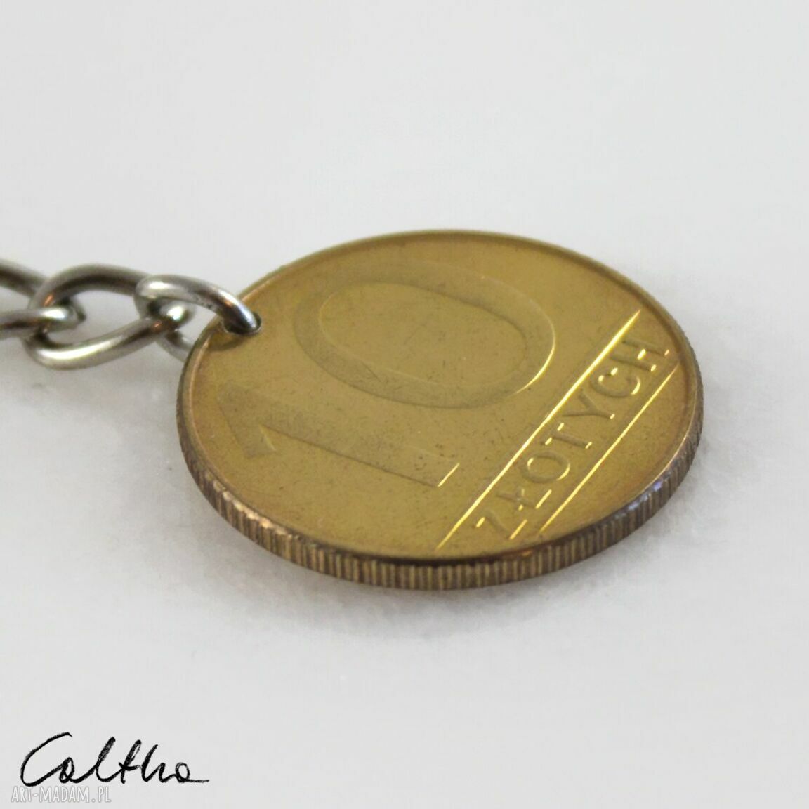 Dziesiątka - breloczek do kluczy z monety 10 zł (PRL)