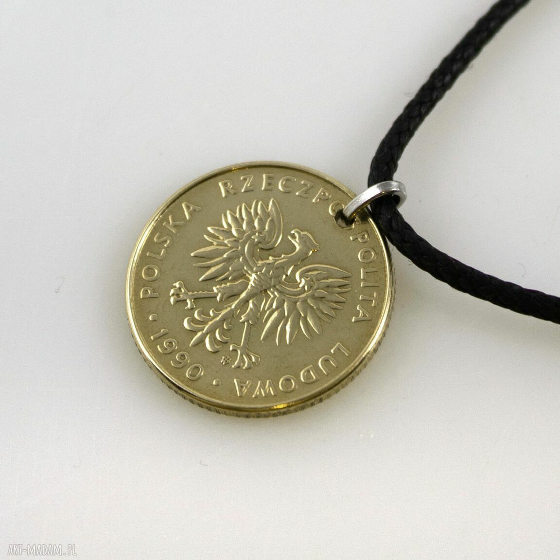 Dziesiątka: wisiorek z monety 10 zł - lekki, minimalistyczny wisior handmade
