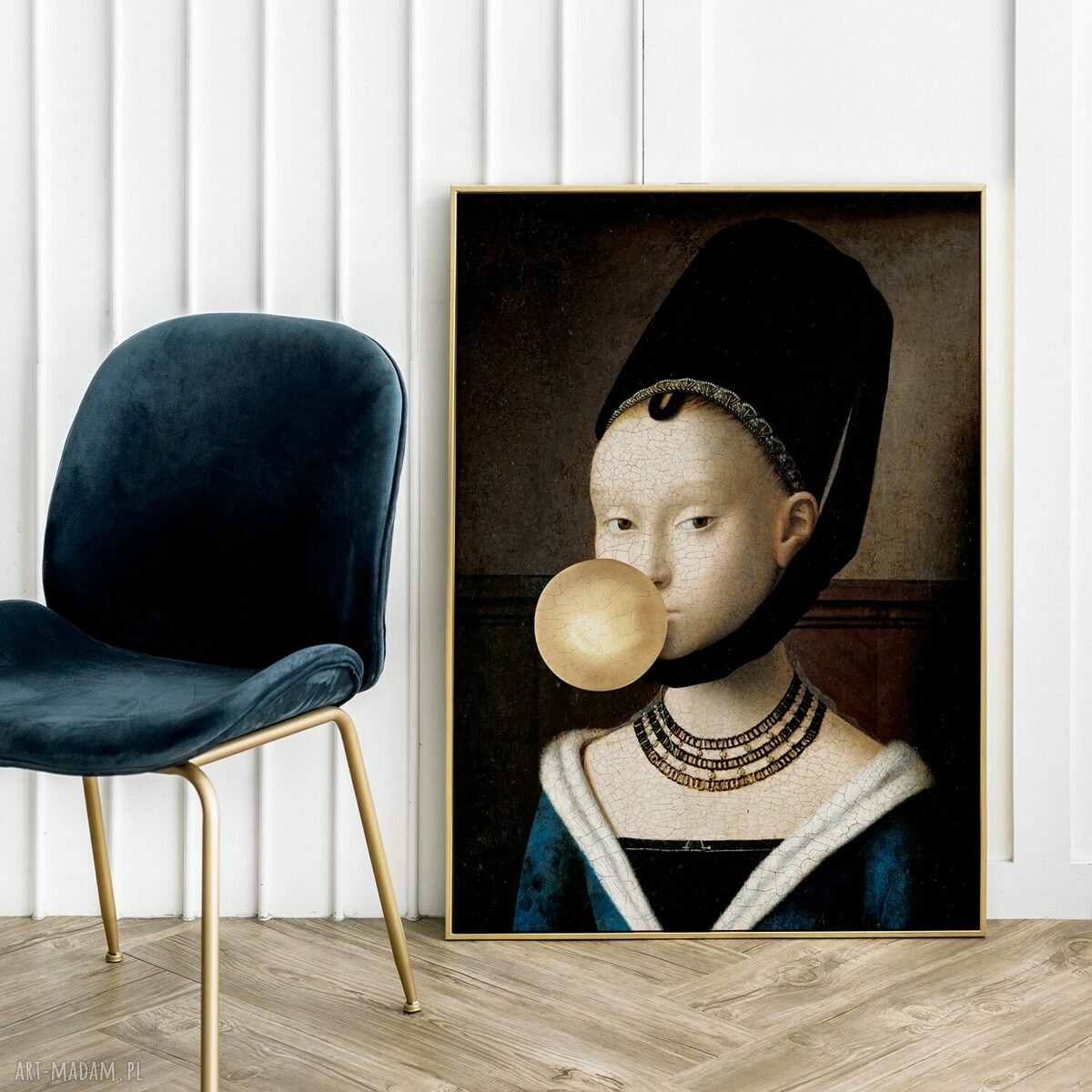 Plakat Dziewczyna ze złotym balonem 30x40 cm