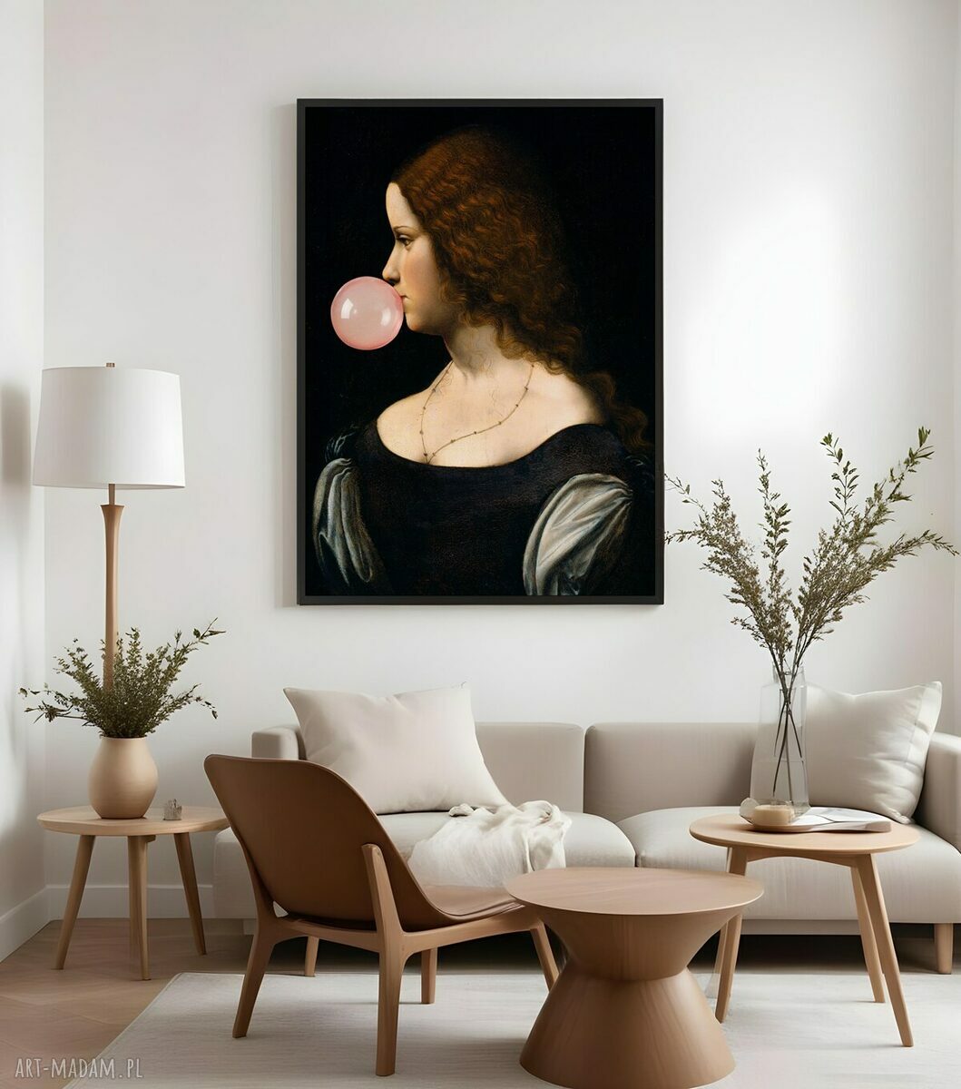 Plakat Dziewczyna z balonem z profilu - format 30x40 cm