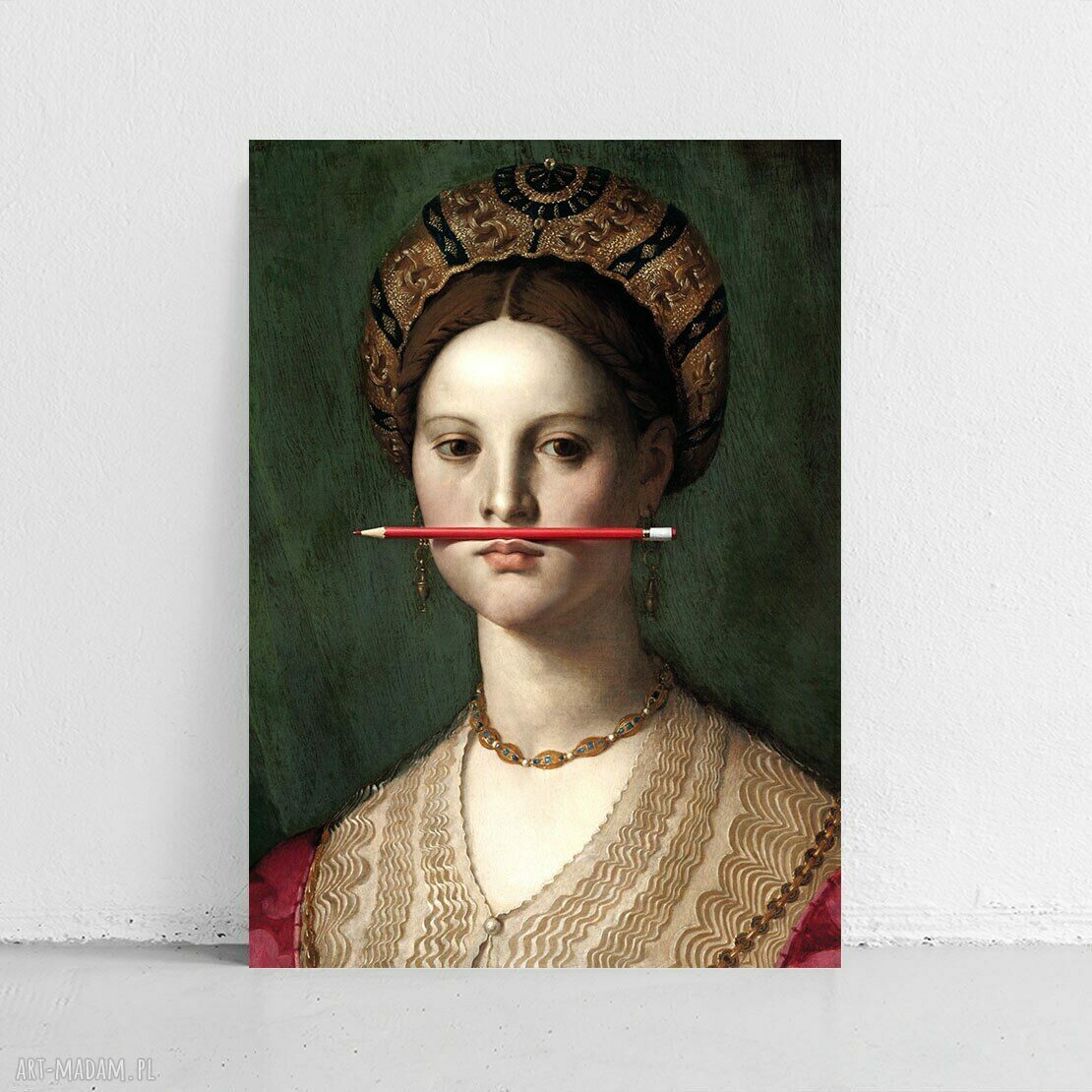Plakat Dziewczyna z ołówkiem 40x50 cm - elegancki plakat do salonu
