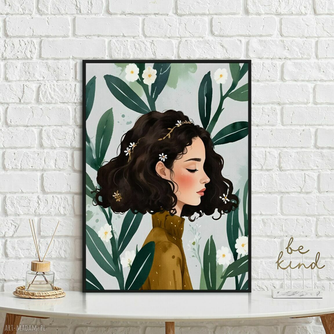 Plakat dziewczyna ilustracja kolor w formacie A4