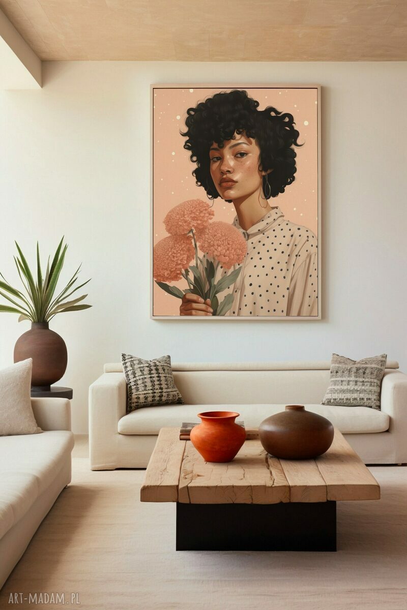 Plakat 30x40 cm Dziewczyna - różowa ilustracja Hogstudio