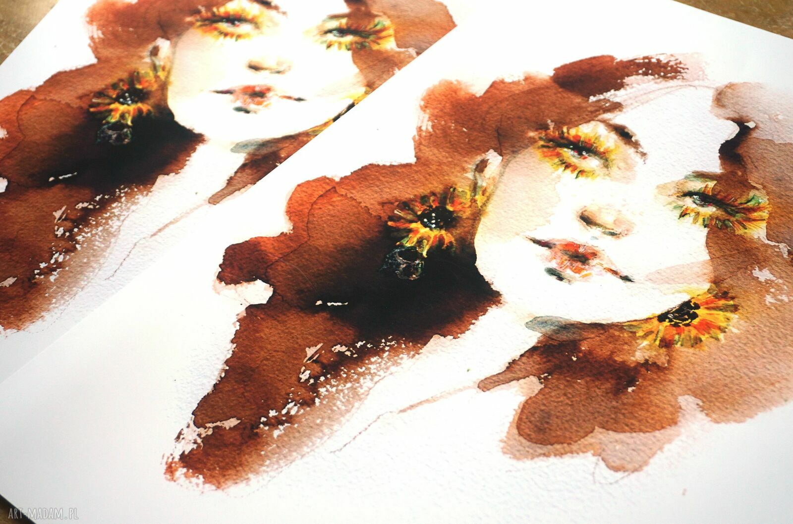 Dziewczyna Słonecznik - plakat na ścianę 36x51 cm