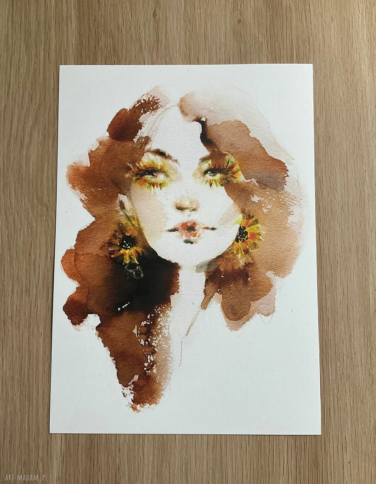Dziewczyna Słonecznik - grafika w rozmiarze A4 (21x29,7 cm)