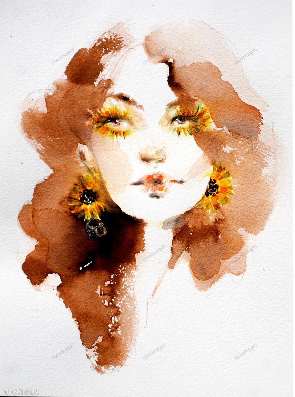 Dziewczyna Słonecznik - plakat na ścianę 36x51 cm