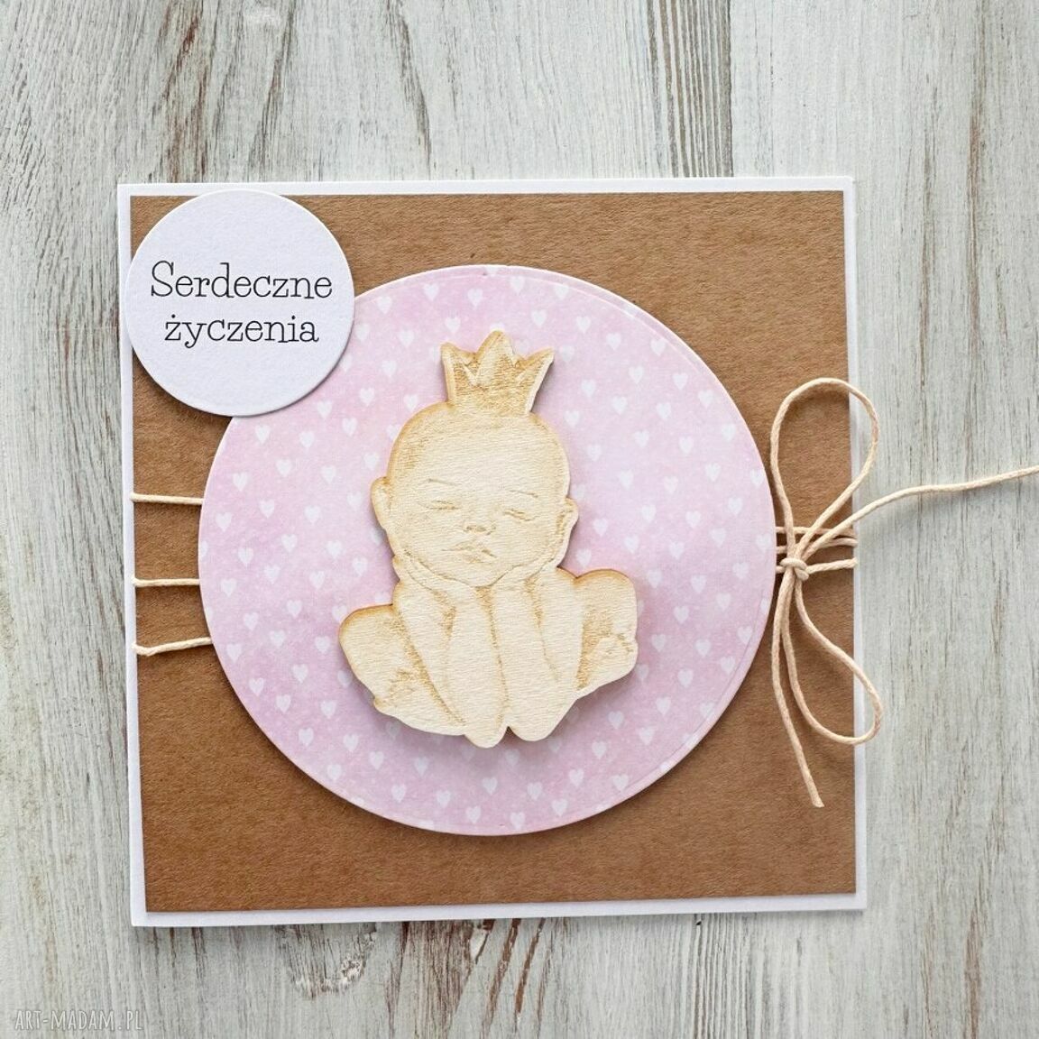 Kartka okazji narodzin gratulacje dziewczynka prezent narodziny