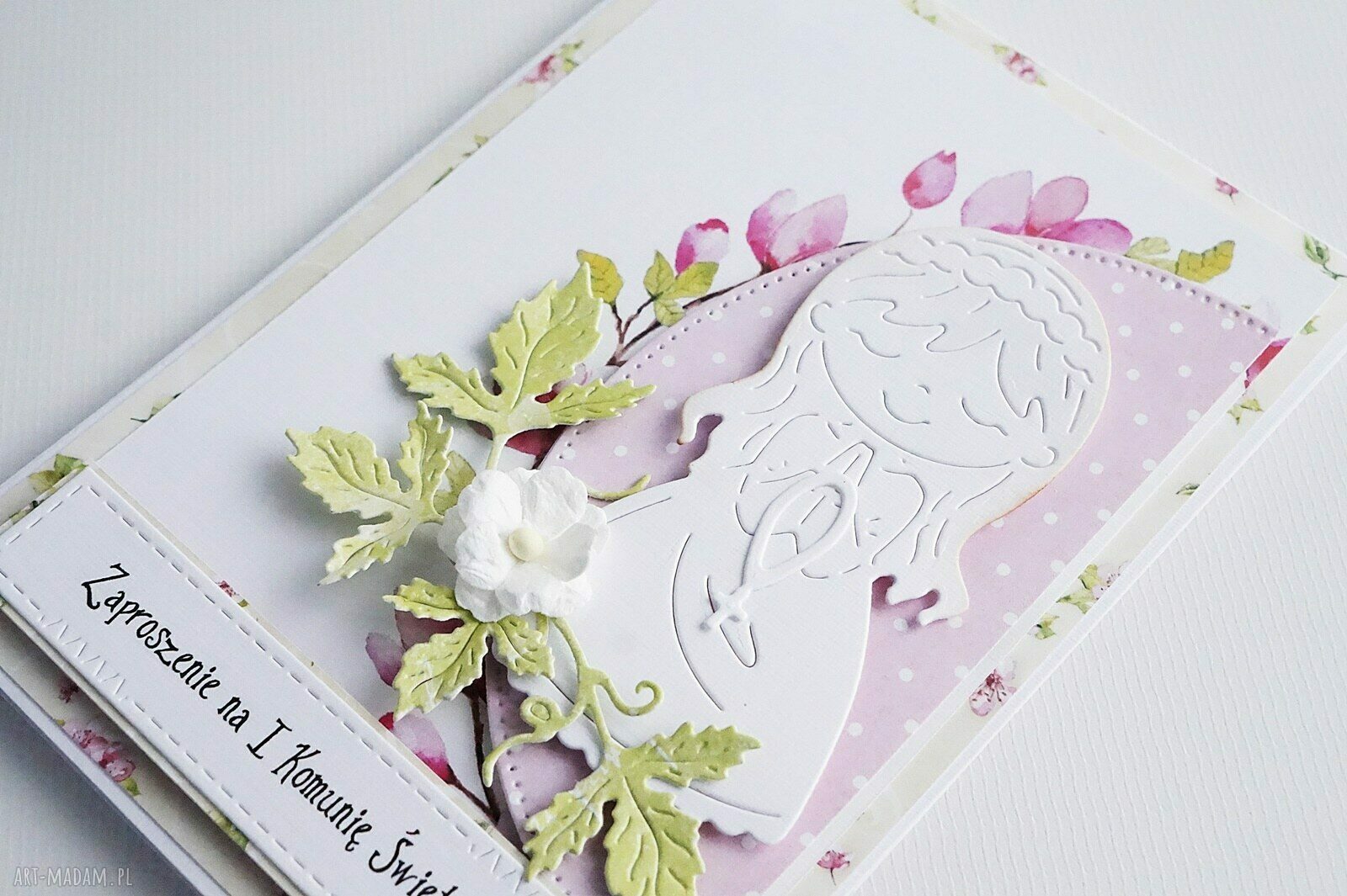 zaproszenie: Zaproszenie na I Komunię Św - ZK47 Ręczne wykonanie