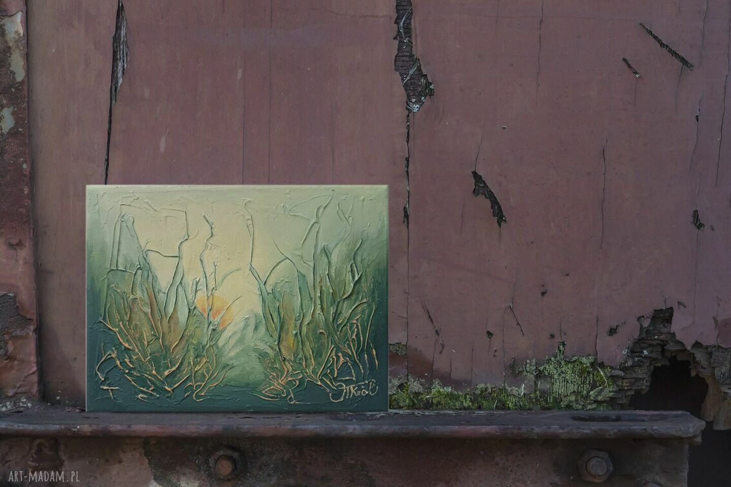 Dzikość natury - ręcznie malowany obraz olejny 24 x 18,5 cm