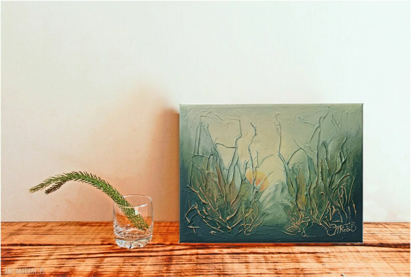 Dzikość natury - ręcznie malowany obraz olejny 24 x 18,5 cm