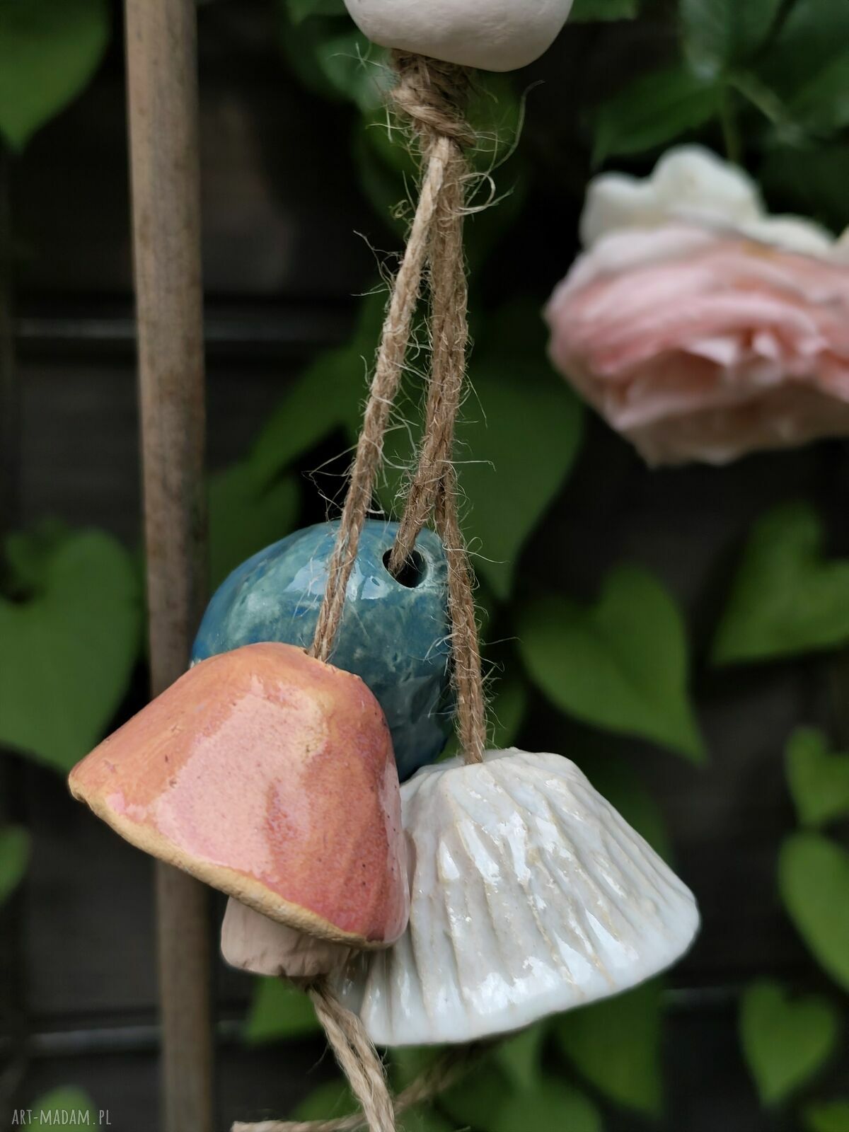 Dzwonek ceramiczny 3 szt - prezent na balkon i do ogrodu