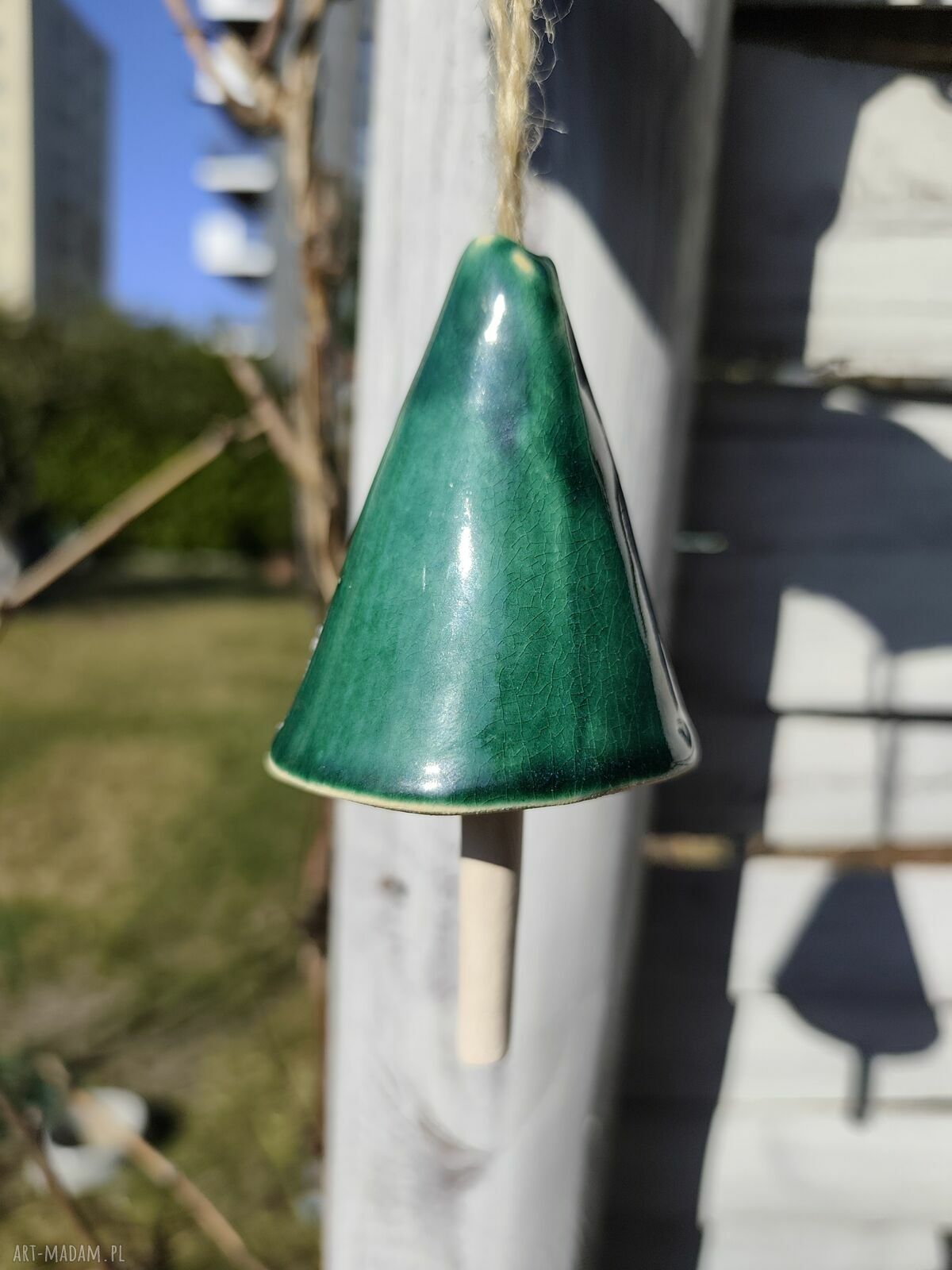 Dzwonek ceramiczny do ogrodu i na balkon - Wolna Chwila (handmade)