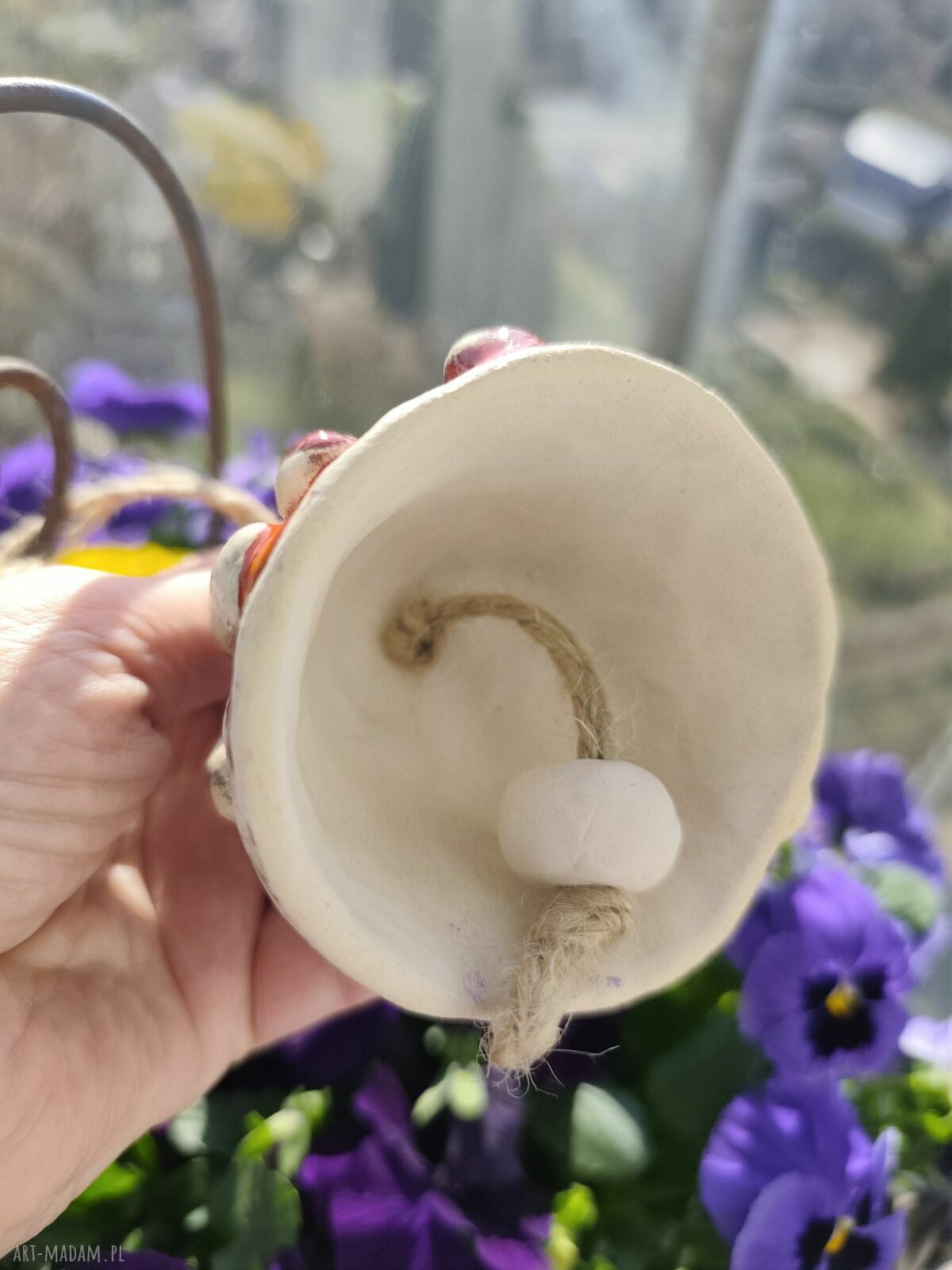 Ceramiczny dzwonek na balkon i do ogrodu - dzwoneczek Wolna Chwila