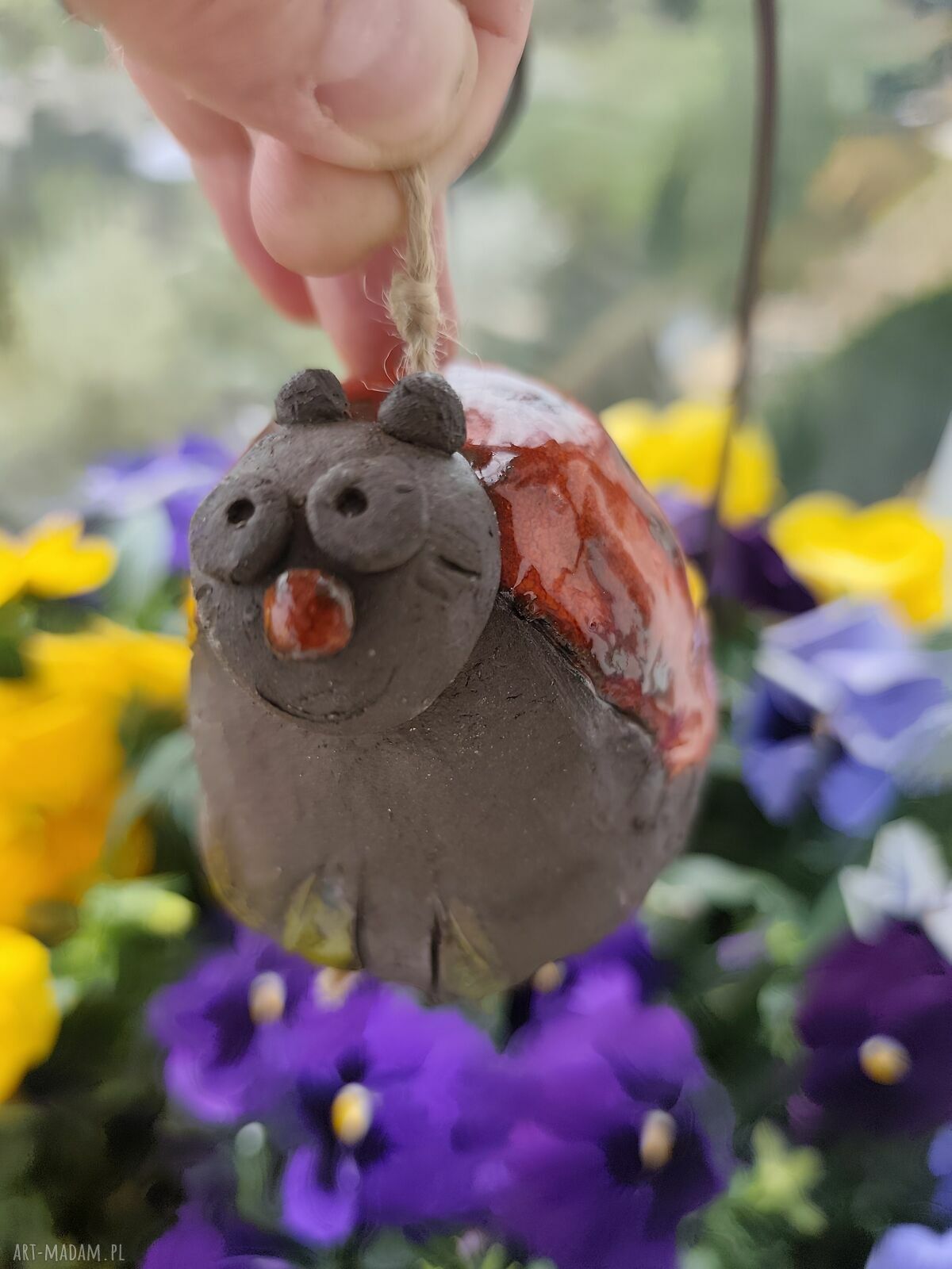Ogrodowy dzwonek ceramiczny Biedronka - Wolna chwila