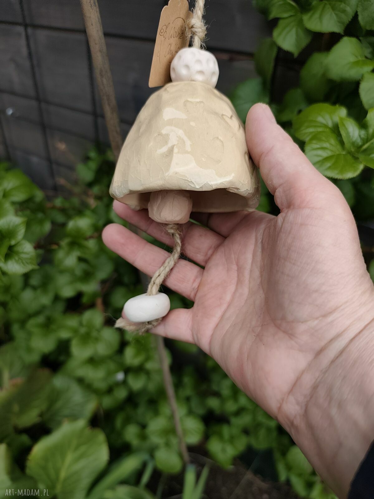 Dzwonek ceramiczny handmade na balkon i do ogrodu - Wolna Chwila