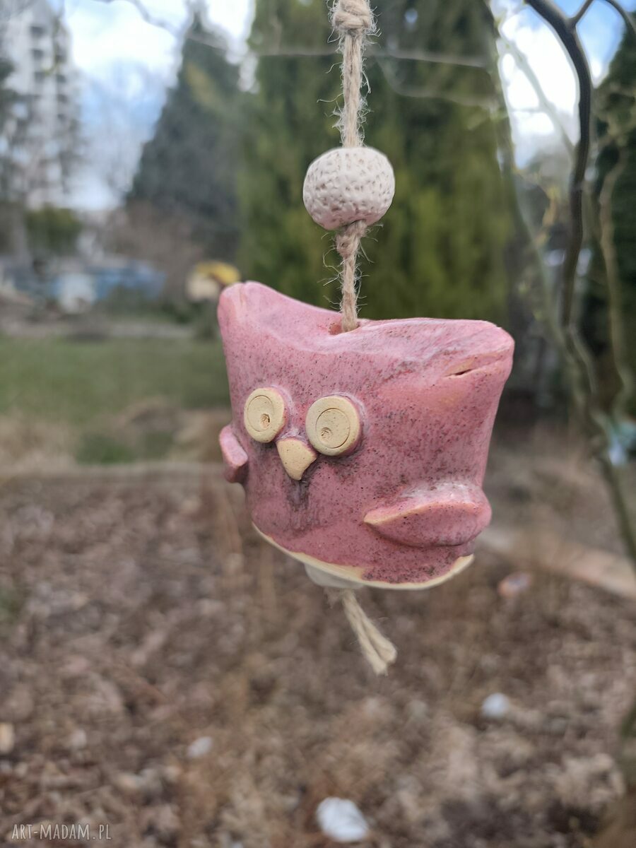Dzwonek ceramiczny sowa - urocza dekoracja na balkon