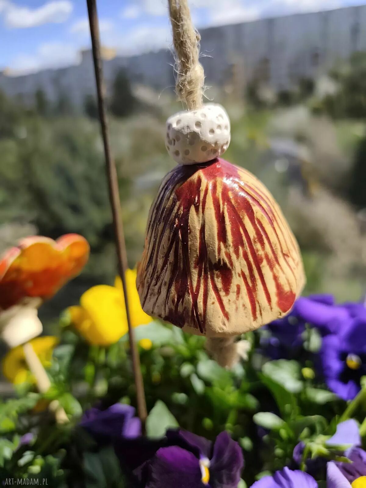 Dzwonek ceramiczny do ogrodu i na balkon