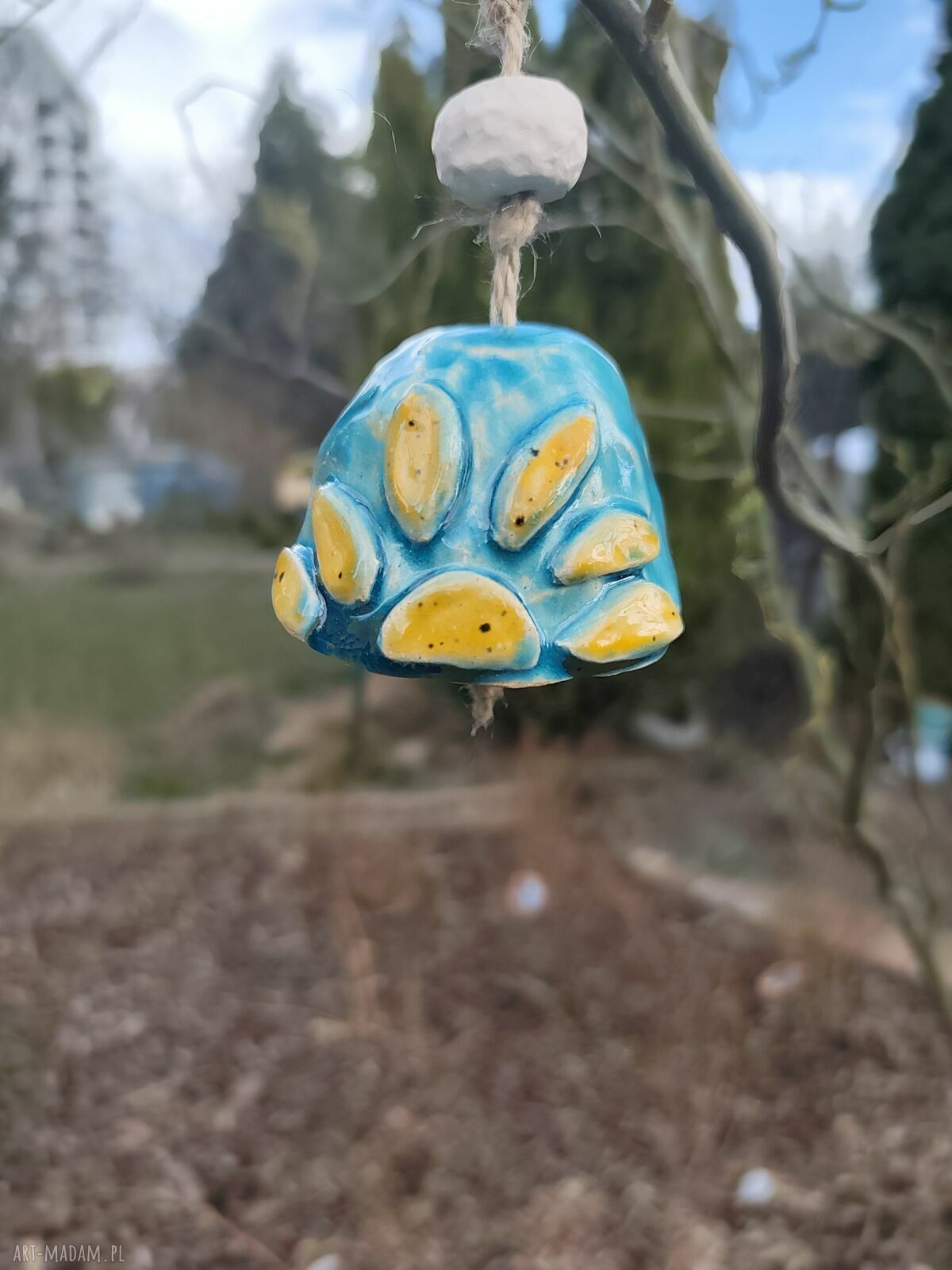 Dzwonek ceramiczny Sowa na balkon - prezent dla niej