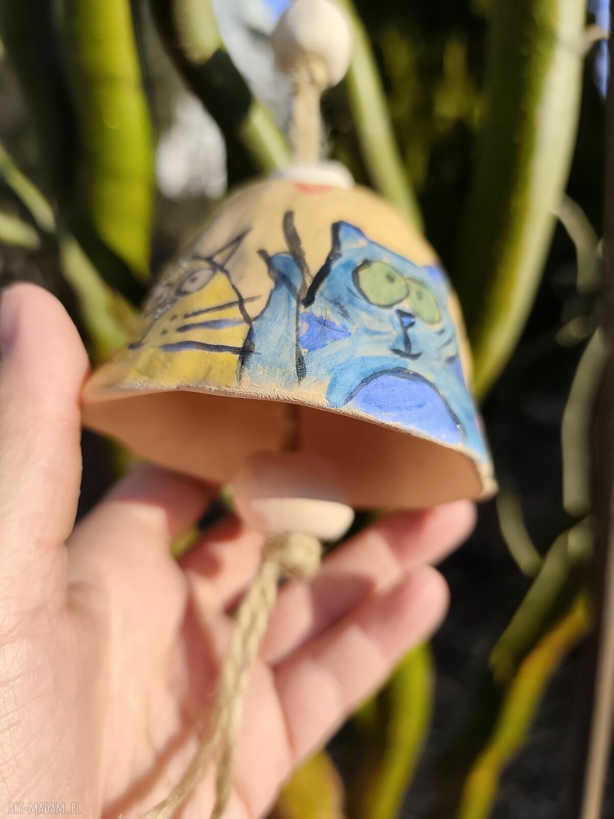 Ręcznie robiony dzwonek ceramiczny na balkon i do ogrodu