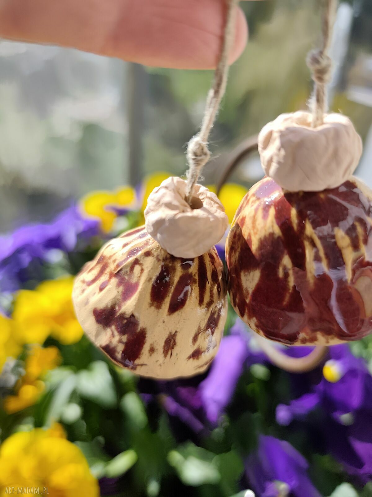 Dzwonek ceramiczny handmade - zestaw 2 szt. na balkon