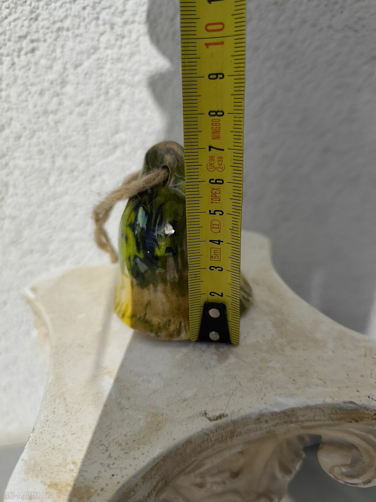 Ceramiczny dzwonek na balkon i do ogrodu - ręcznie robiony dzwoneczek Wolna Chwila