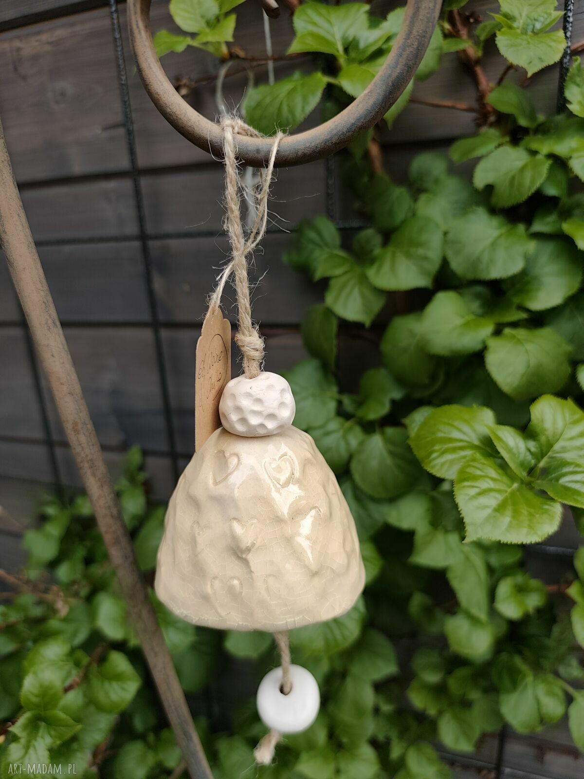 Dzwonek ceramiczny handmade na balkon i do ogrodu - Wolna Chwila