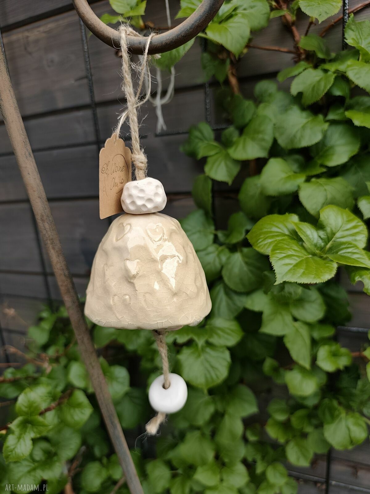 Dzwonek ceramiczny handmade na balkon i do ogrodu - Wolna Chwila