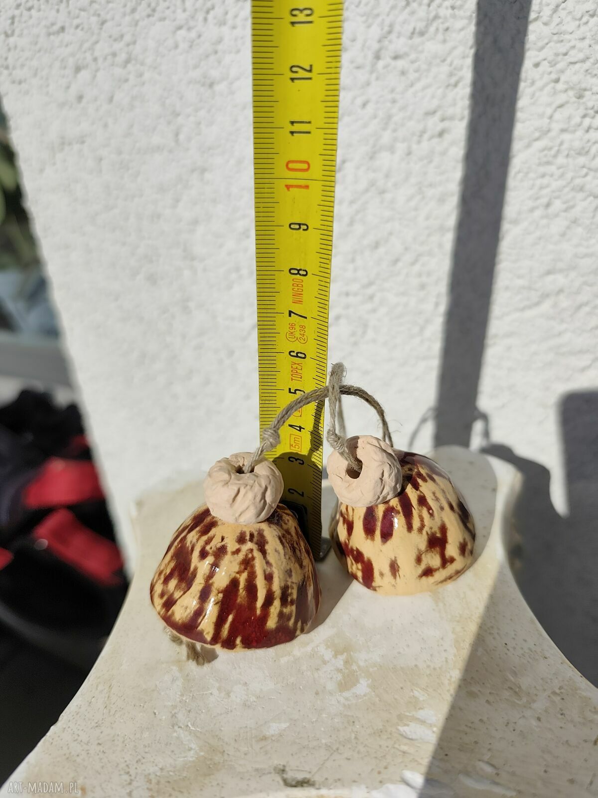 Dzwonek ceramiczny handmade - zestaw 2 szt. na balkon