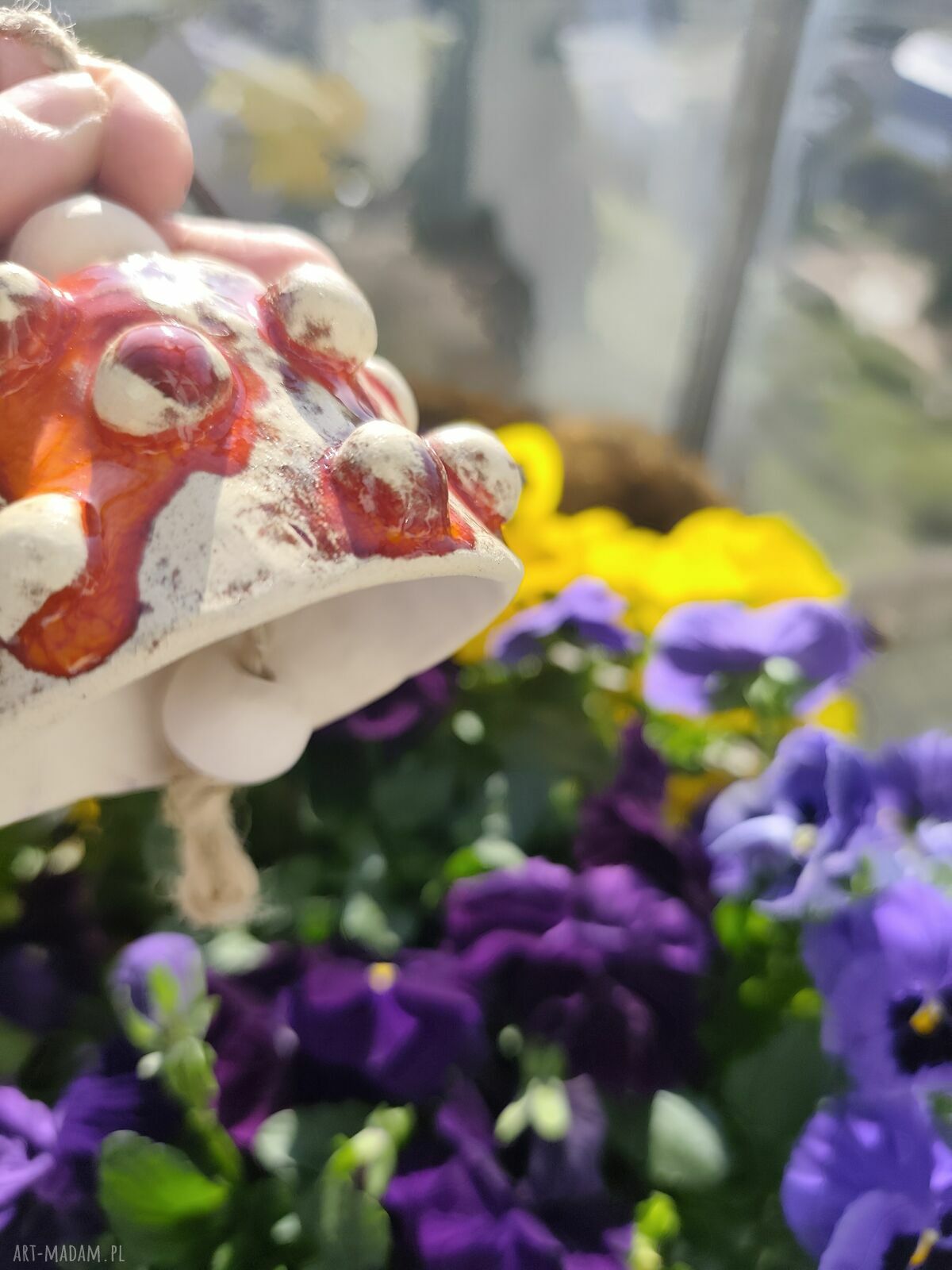 Ceramiczny dzwonek na balkon i do ogrodu - dzwoneczek Wolna Chwila