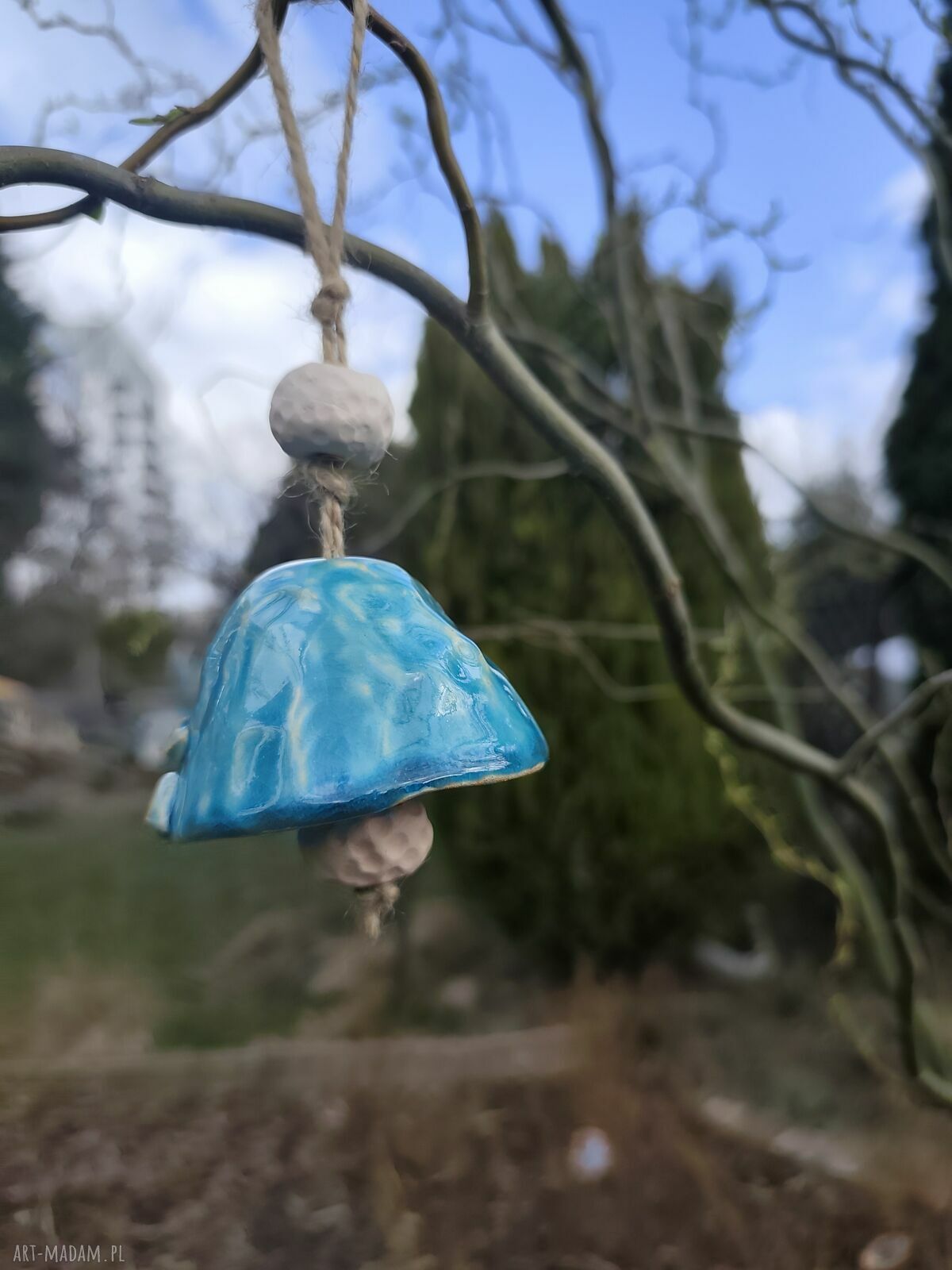 Dzwonek ceramiczny Sowa na balkon - prezent dla niej